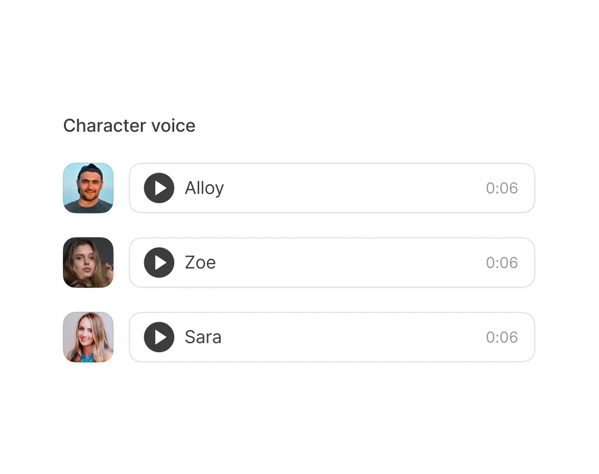 AI Director Mode assigning consistent voices to multiple AI characters in the same video